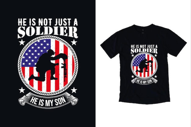 Diseño de camiseta de veterano de EE. UU. Diseño de póster de veterano diseño de camiseta de vector premium del día militar de EE. UU. Orgulloso