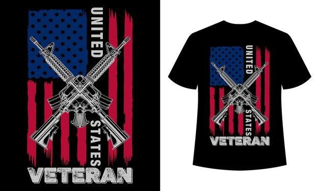 Vector diseño de camiseta veterano