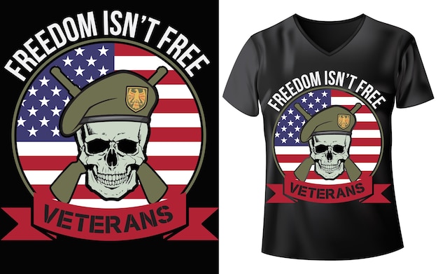 Vector diseño de camiseta veterano