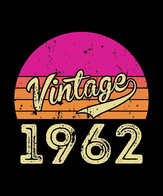 Diseño de camiseta vintage 1962