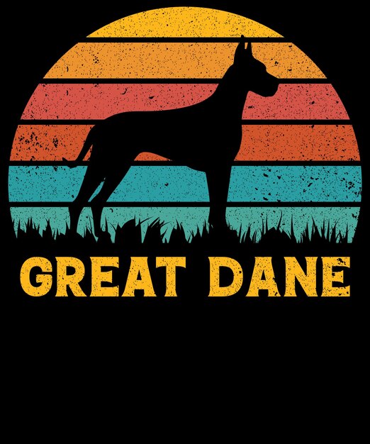 Diseño de camiseta vintage gran danés