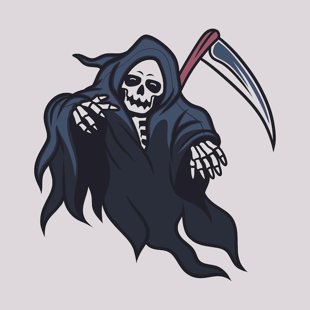 Diseño de camiseta vintage grim reaper lastimar a alguien ilustración