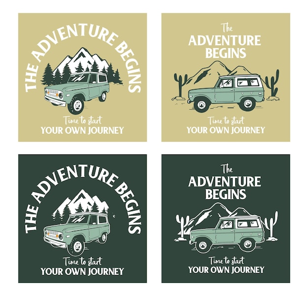 Diseño de camiseta vintage hipster Jeep Adventure