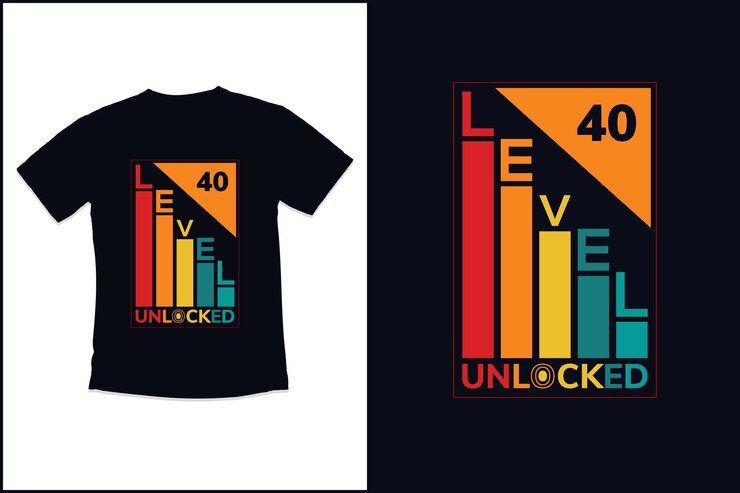 Vector diseño de camiseta vintage de juegos de cumpleaños para diseño de camiseta de tipografía de citas modernas desbloqueadas de nivel