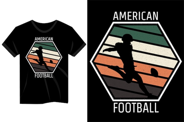 Diseño de camiseta vintage de jugador de fútbol americano