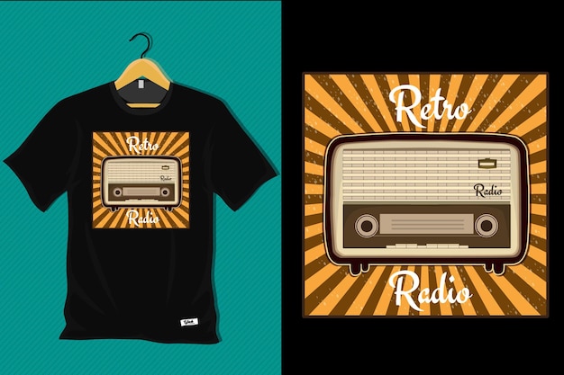 Diseño de camiseta vintage de radio retro