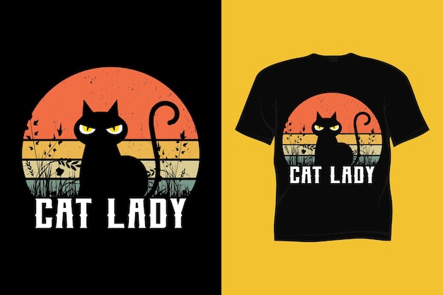 Diseño de camiseta vintage retro amante de los gatos
