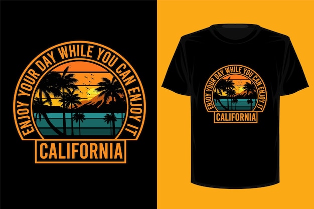 Diseño de camiseta vintage retro de california
