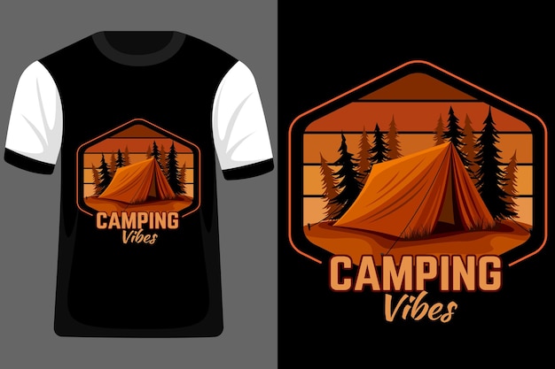 Diseño de camiseta vintage retro de Camping Vibes