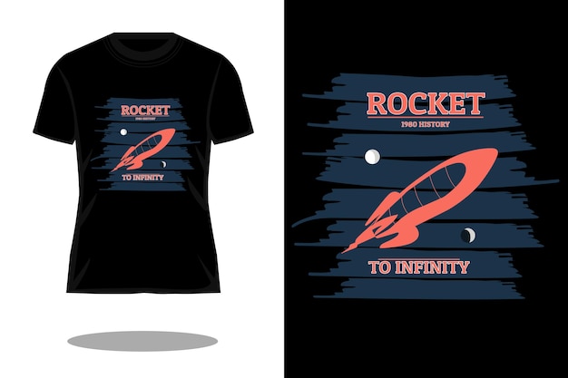 Diseño de camiseta vintage retro de cohete