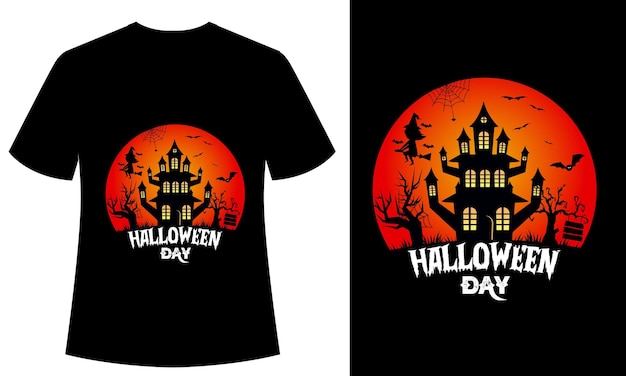 Diseño de camiseta vintage y retro del día de Halloween