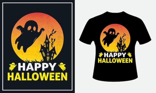 Diseño de camiseta vintage retro feliz halloween