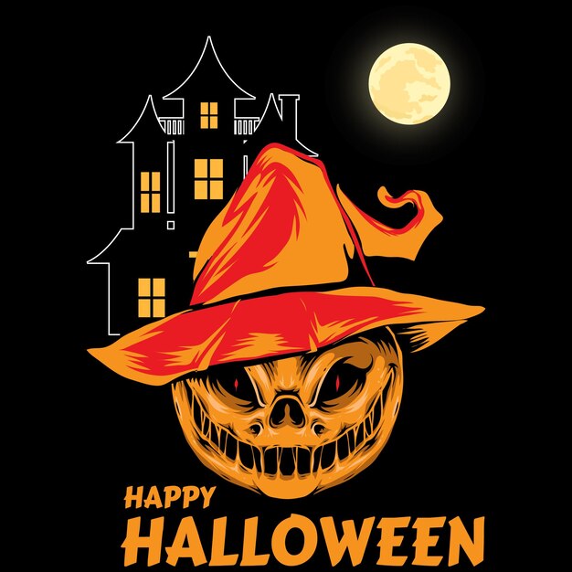 Diseño de camiseta vintage retro feliz halloween