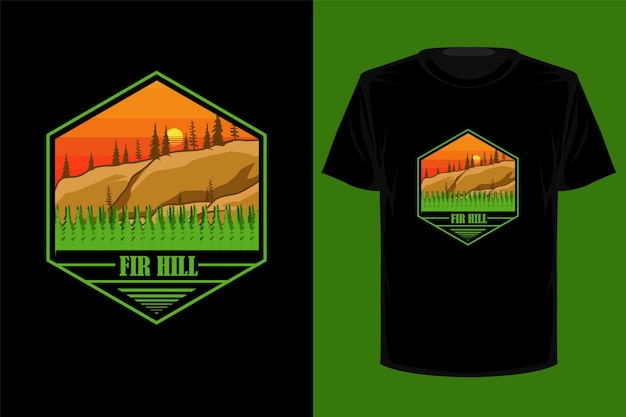 Vector diseño de camiseta vintage retro de fir hill