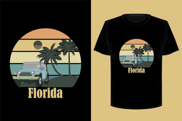 Diseño de camiseta vintage retro de florida