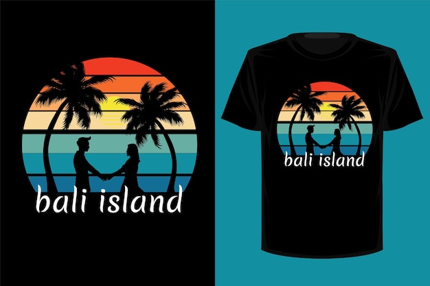 Diseño de camiseta vintage retro de la isla de bali