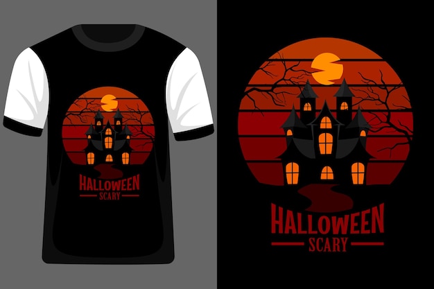 Diseño de camiseta vintage retro de miedo de halloween