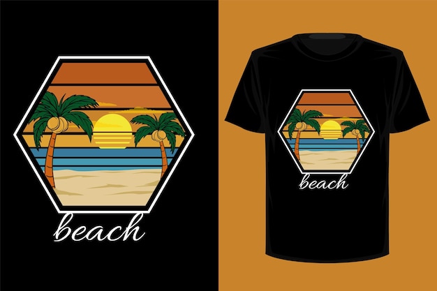 Diseño de camiseta vintage retro de playa.