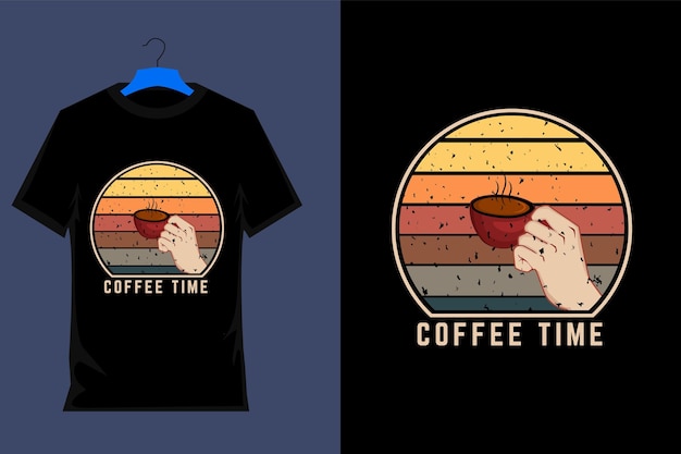 Diseño de camiseta vintage retro de tiempo de café