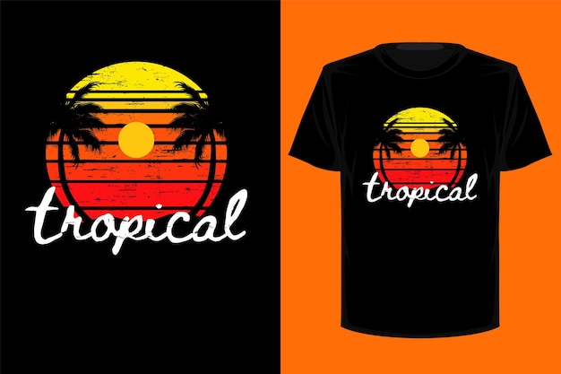 Vector diseño de camiseta vintage retro tropical