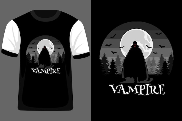 Diseño de camiseta vintage retro vampiro