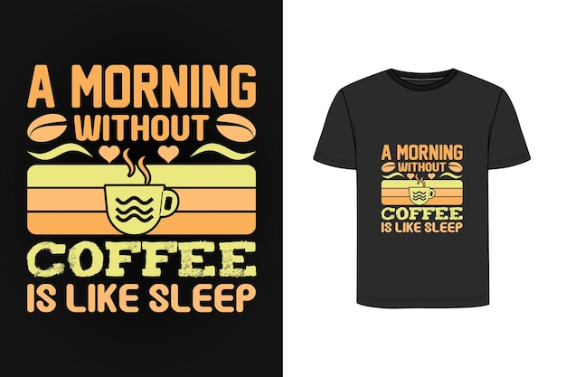 Diseño de camiseta vintage de tipografía de café Vector Premium