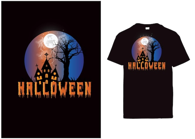 Diseño de camiseta vintage de tipografía de halloween