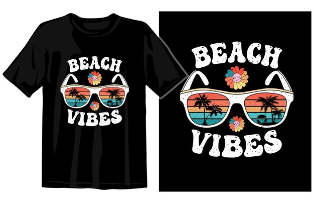 Diseño de camiseta vintage de verano Diseño de camiseta de verano vector Camisetas de vacaciones en la playa de verano