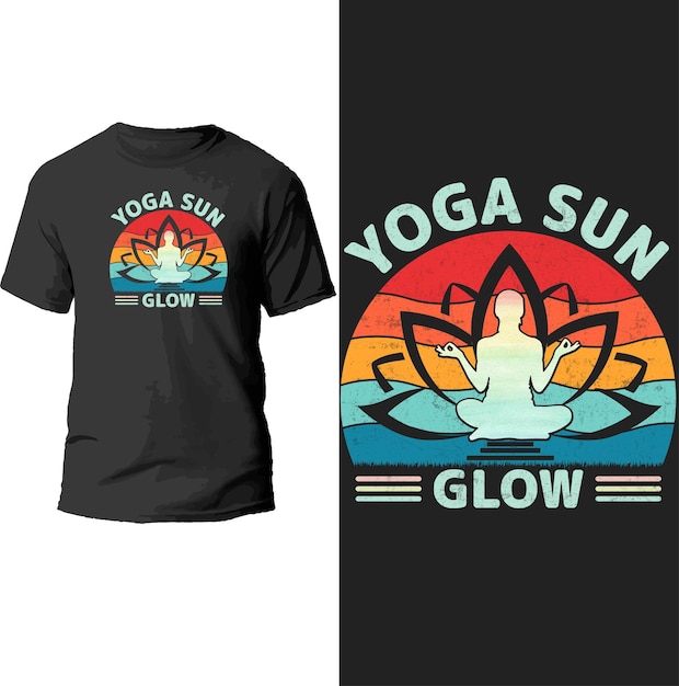 diseño de camiseta de yoga sun glow