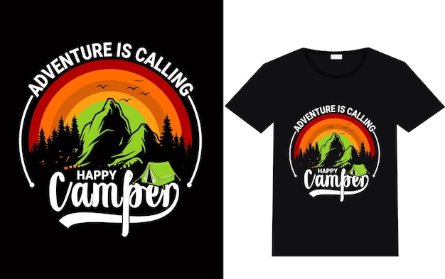 Diseño de camisetas para acampar