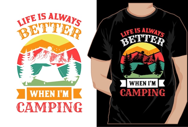 Diseño de camisetas para acampar