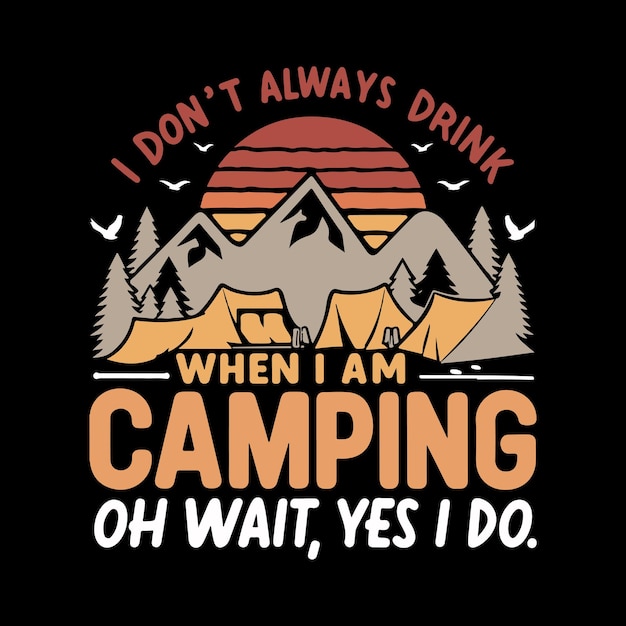 Diseño de camisetas para acampar