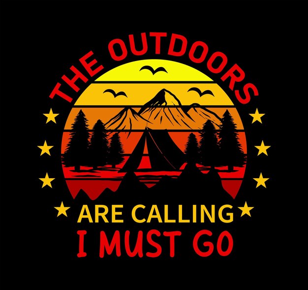 Diseño de camisetas al aire libre de las montañas