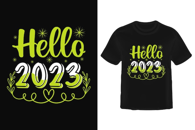 Diseño de camisetas de Año Nuevo 2023.