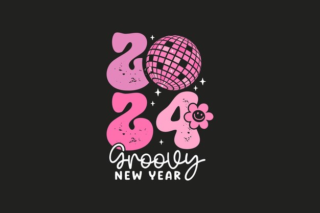 Vector diseño de camisetas para el año nuevo de 2024