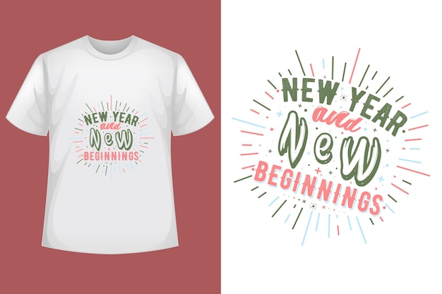 Diseño de camisetas de año nuevo, feliz año nuevo 2023