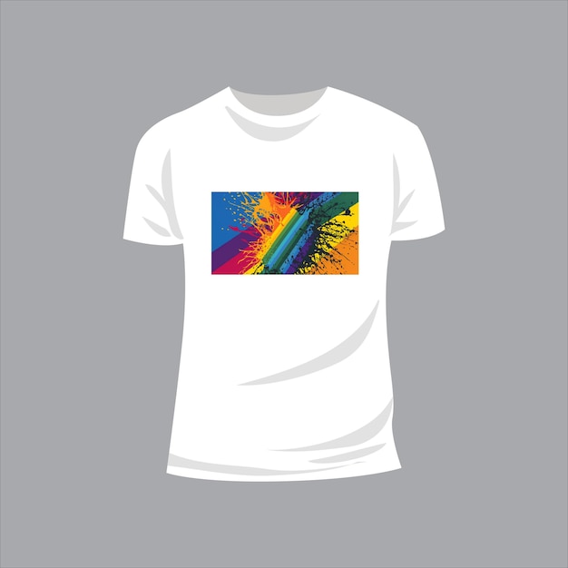 Vector diseño de camisetas de arco iris coloridas