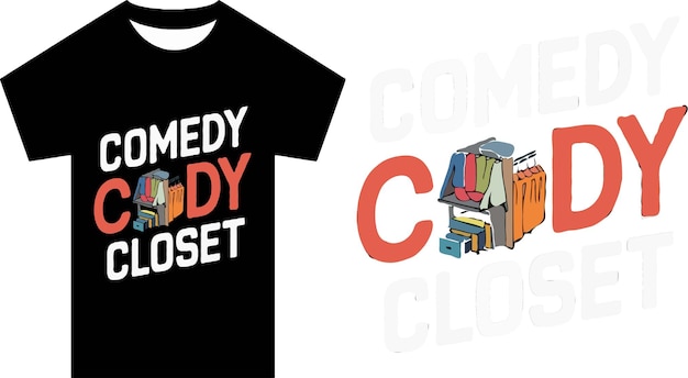Diseño de camisetas en el armario de Comedy cdy