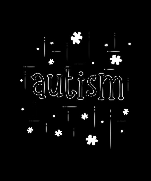 Diseño de camisetas de autismo diseño de camiseta de tipografía de rompecabezas de autismo diseño de camiseta de juego de rompecabezas de autismo