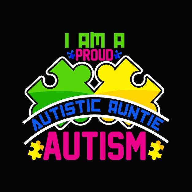 Diseño de camisetas de autismo, tipografía de autismo, ilustración vectorial