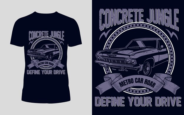 Diseño de camisetas de automóviles retro vintage