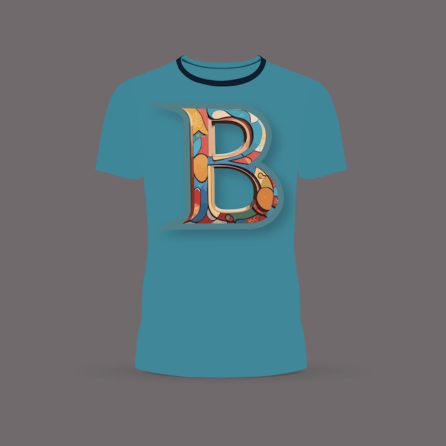 Vector diseño de camisetas azules con la letra b