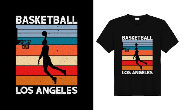 Diseño de camisetas de baloncesto vectorial con tipografía vintage