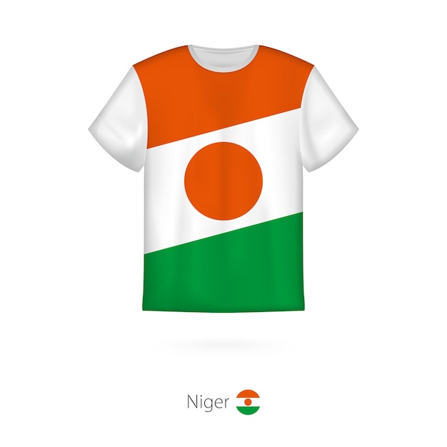 Vector diseño de camisetas con bandera de níger. plantilla de vector de camiseta.