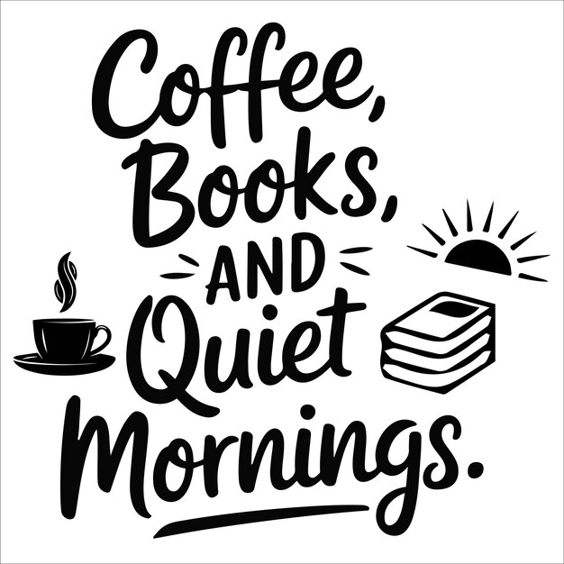 diseño de camisetas de café y libros