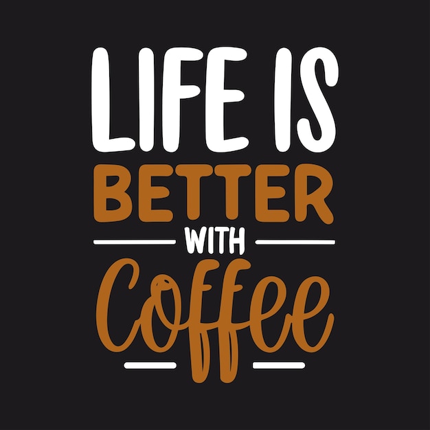 Diseño de camisetas de café o conjunto de pegatinas de café con letras La vida es mejor con el café generativo Ai