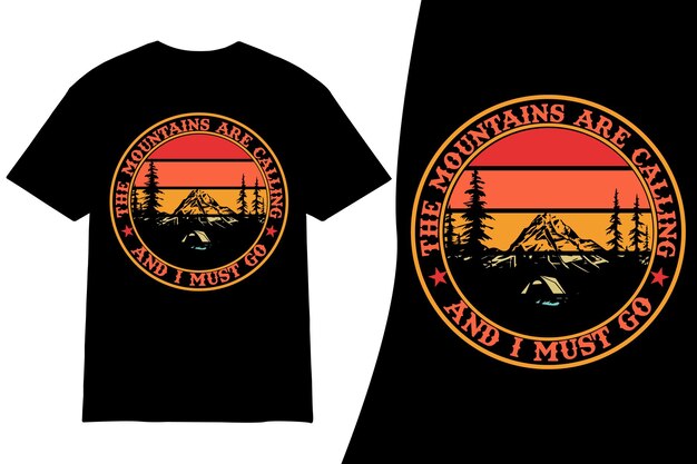Diseño de camisetas de campamento Diseño vectorial de camisas de campamento Retro Vintage Camper T-shirt de campamento