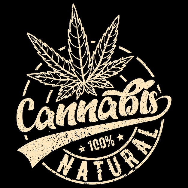Vector diseño de camisetas de cannabis natural