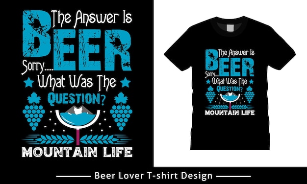 Diseño de camisetas de cerveza de moda, tipografía vintage y arte de letras, eslogan retro