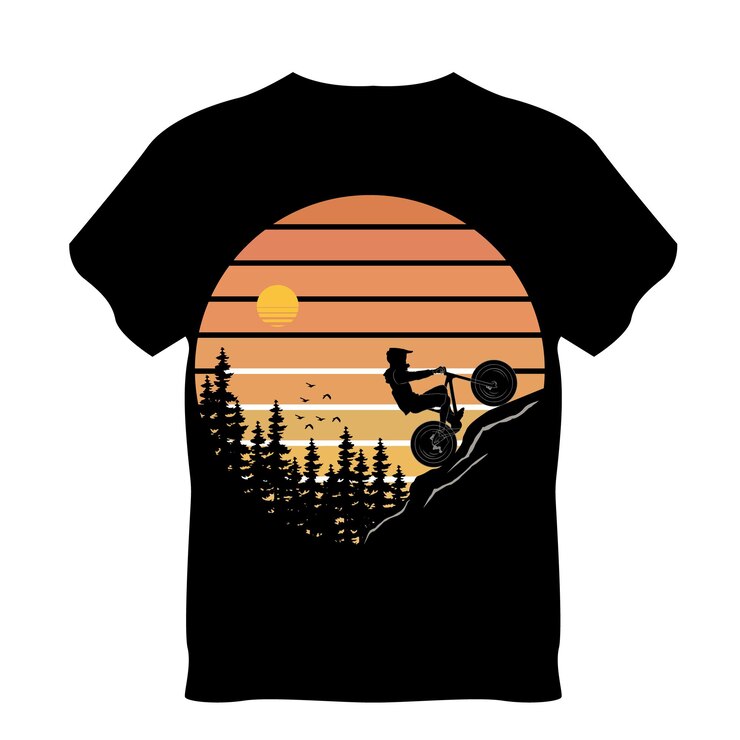 Diseño de camisetas de ciclismo de montaña al aire libre gráfico de la naturaleza